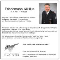 Trauer um Friedemann Kikillus