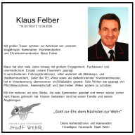 Trauer um Klaus Felber